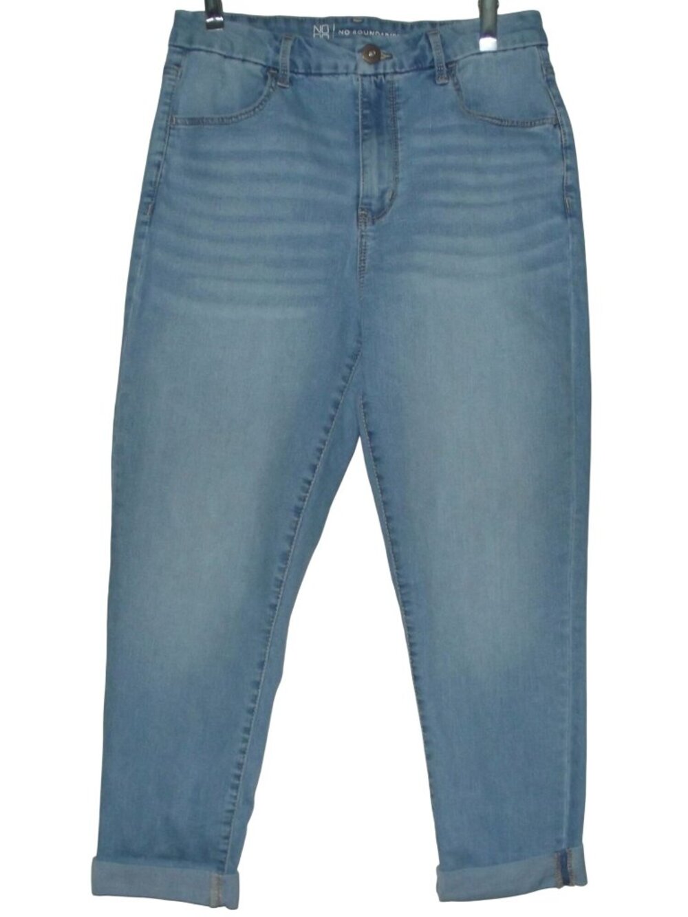 No Boundaries Crop Jeans Junior Womens Size 13 cuffed stretch NOBO